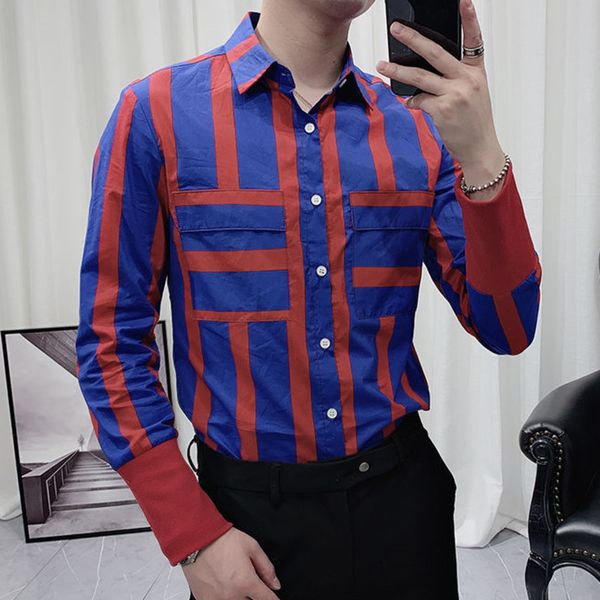 2020 spring casual with long sleeve from night club men's shirt copy of the list r412, White;black
2020 spring casual with long sleeve from night club men's shirt copy of the list r412, White;black