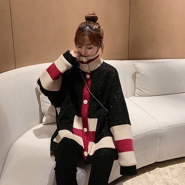 women sweater cardigans knit jackets stand collar coat loose sweaters ponchoes button dots loose female cardigans 2020 winter, Black;brown
women sweater cardigans knit jackets stand collar coat loose sweaters ponchoes button dots loose female cardigans 2020 winter, Black;brown
