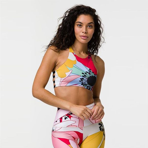 new womens printed backless yoga fitness suit, Gray