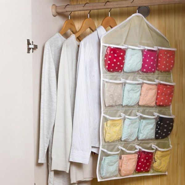 16 grid socks spared scarf storage hat diy l foldable underwear home wardrobe hanging bag
16 grid socks spared scarf storage hat diy l foldable underwear home wardrobe hanging bag
