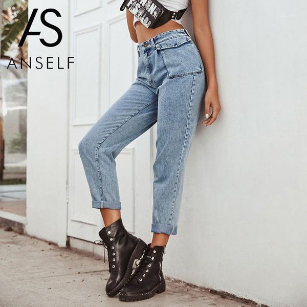 2020 fashion boyfriend jeans for women denim jeans solid color high waist pockets button zipper streetwear female cargo pants1, Blue
2020 fashion boyfriend jeans for women denim jeans solid color high waist pockets button zipper streetwear female cargo pants1, Blue