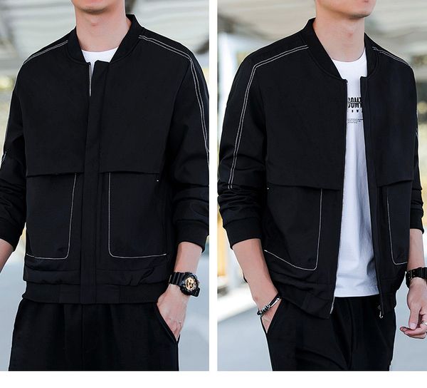 new autumn stand-up collar jacket men's jacket casual jacket korean style trend loose handsome all-match clothes, Blue;black
new autumn stand-up collar jacket men's jacket casual jacket korean style trend loose handsome all-match clothes, Blue;black