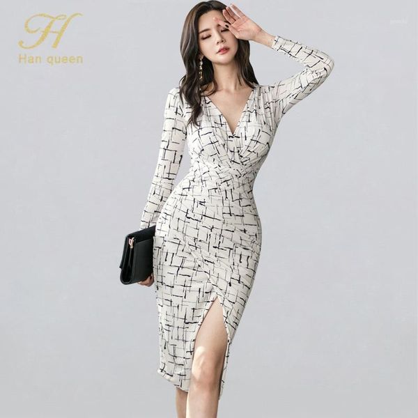 h han queen v-neck print split bodycon dress women 2020 winter fitted sheath pencil dresses striped work wear vestidos1, Black;gray
h han queen v-neck print split bodycon dress women 2020 winter fitted sheath pencil dresses striped work wear vestidos1, Black;gray