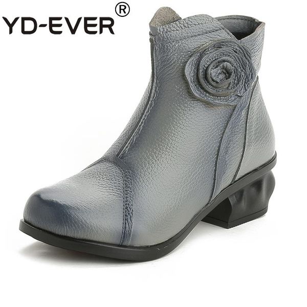 yd-ever genuine leather women boots handmade winter warm fur snow boots vintage thick heel ankle flower retro autumn shoes, Black
yd-ever genuine leather women boots handmade winter warm fur snow boots vintage thick heel ankle flower retro autumn shoes, Black
