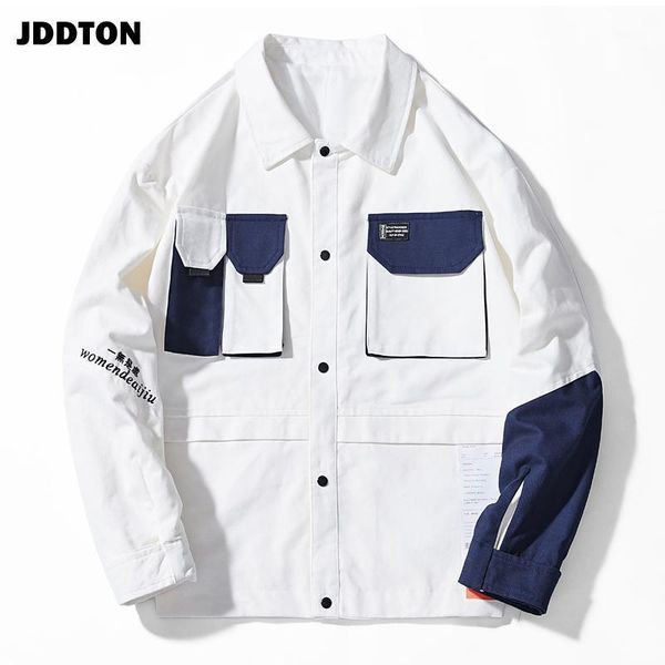 jddton spring men's splice lapel loose comfortable jacket streetwear hip hop male casual single-breasted coat man clothing je2321, Black;brown
jddton spring men's splice lapel loose comfortable jacket streetwear hip hop male casual single-breasted coat man clothing je2321, Black;brown