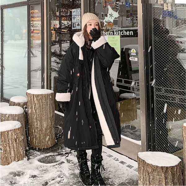 2021 new manner lamb wool woman korean version of women loose winter coats mid-length longer velvet parka work done with jacket k7nv, Black
2021 new manner lamb wool woman korean version of women loose winter coats mid-length longer velvet parka work done with jacket k7nv, Black