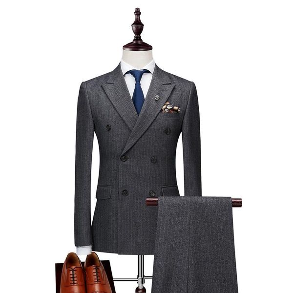men's suits & blazers jacket + pants vest double breasted suit classic slim fit vertical striped men luxury wedding, White;black
men's suits & blazers jacket + pants vest double breasted suit classic slim fit vertical striped men luxury wedding, White;black
