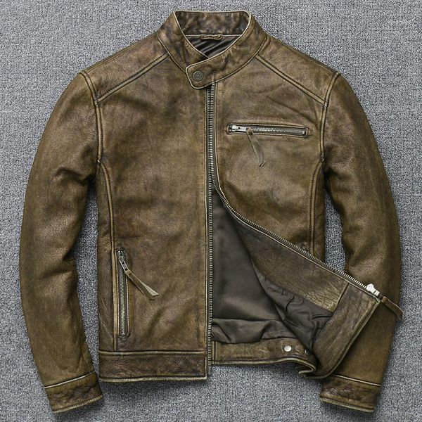men's leather & faux zvaqs jacket men real cow coat for long sleeve short vintage moto&biker slim 2021 spring clothes 0941, Black
men's leather & faux zvaqs jacket men real cow coat for long sleeve short vintage moto&biker slim 2021 spring clothes 0941, Black