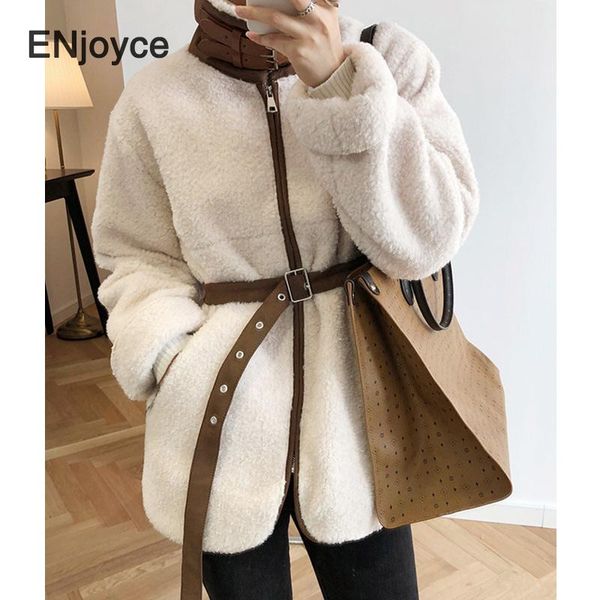 women's down & parkas women winter warm faux lamb leather jacket stand collar zipper punk overcoat with belt female fashion thick plush, Black
women's down & parkas women winter warm faux lamb leather jacket stand collar zipper punk overcoat with belt female fashion thick plush, Black