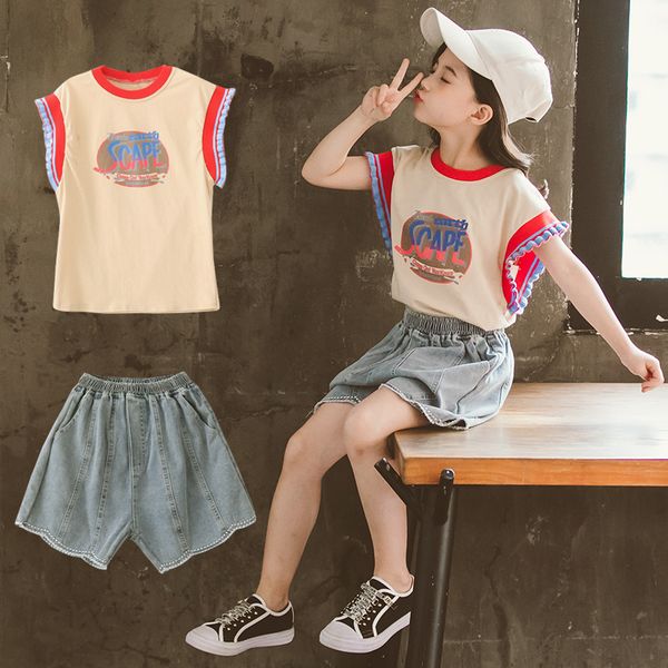 2020 new arrivals summer children girls clothes sets boutique ruffle jeans shorts clothing set fashion big kids outfits 2pcs t200707, White
2020 new arrivals summer children girls clothes sets boutique ruffle jeans shorts clothing set fashion big kids outfits 2pcs t200707, White