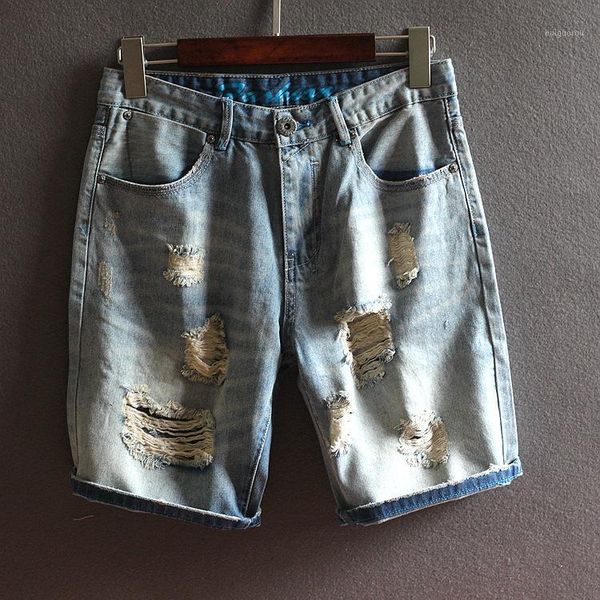 2018 summer new casual denim shorts men jeans 100% pure cotton hole ripped brand clothing knee length male1, Blue
2018 summer new casual denim shorts men jeans 100% pure cotton hole ripped brand clothing knee length male1, Blue