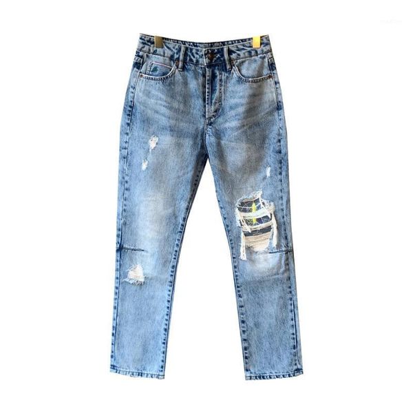 women pants fall winter fit thin scarf jeans1, Blue