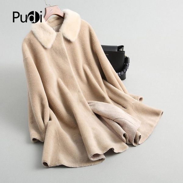pudi a18034 women's winter warm genuine wool fur with real collar winter coat lady long coat jacket overcoat1, Black
pudi a18034 women's winter warm genuine wool fur with real collar winter coat lady long coat jacket overcoat1, Black
