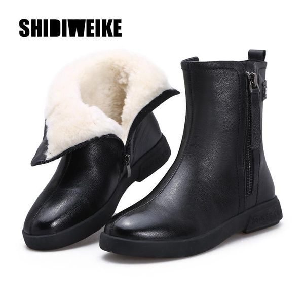 vintage flat women boots autumn winter round toe back zipper winter warm waterproof ankle boots women shoes v111, Black
vintage flat women boots autumn winter round toe back zipper winter warm waterproof ankle boots women shoes v111, Black