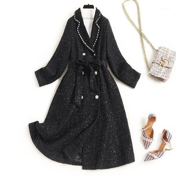 quality women's clothing elegant small fragrance coat 2020 winter new lapel woolen long coat 162651, Black
quality women's clothing elegant small fragrance coat 2020 winter new lapel woolen long coat 162651, Black