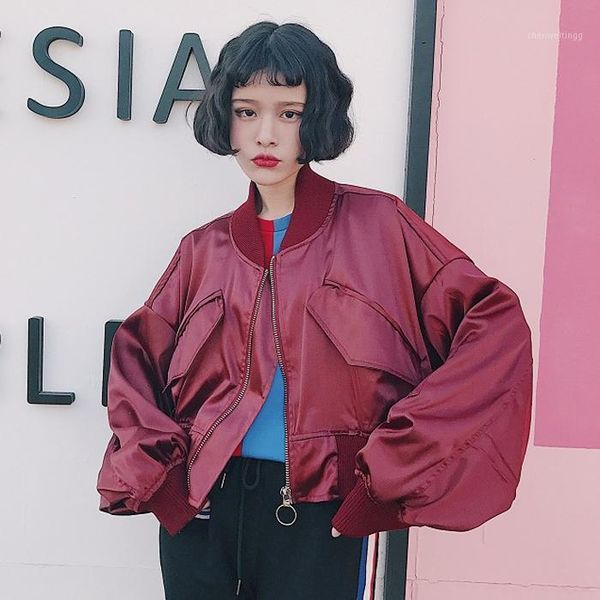 autumn short over size loose female windbreaker jacket harajuku bomber jacket student bf coat oversize basic coats1, Black;brown
autumn short over size loose female windbreaker jacket harajuku bomber jacket student bf coat oversize basic coats1, Black;brown