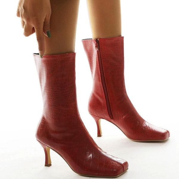 boots women mid calf autumn winter pu leather high heels ladies shoes fashion square toe stiletto zipper female, Black
boots women mid calf autumn winter pu leather high heels ladies shoes fashion square toe stiletto zipper female, Black