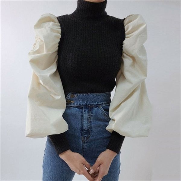 2021 new elegant women's knitted shirt high-standard pit retail puff sleeves knit jumper french style mesh x2dr, White;black
2021 new elegant women's knitted shirt high-standard pit retail puff sleeves knit jumper french style mesh x2dr, White;black