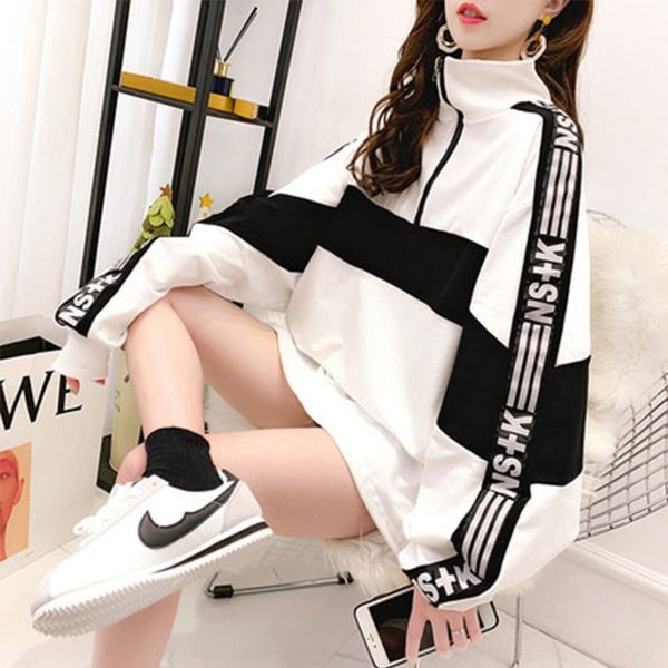 nq2it sleeve spring and autumn women's long 2020 korean new sweater sweater style loose lazy style ins stand collar super coat zi, Black
nq2it sleeve spring and autumn women's long 2020 korean new sweater sweater style loose lazy style ins stand collar super coat zi, Black