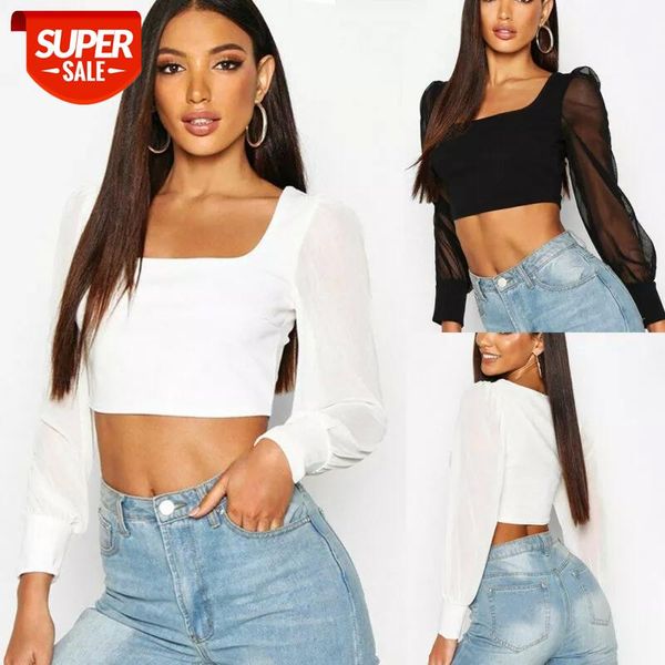 autumn square collar women's see through lace mesh sheer puff long sleeve crop t shirt solid color short tee casual #zl5u, White
autumn square collar women's see through lace mesh sheer puff long sleeve crop t shirt solid color short tee casual #zl5u, White