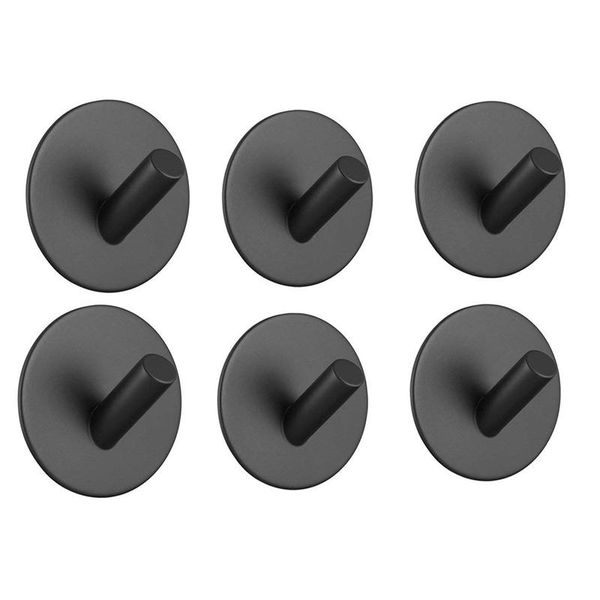6x sticky hook, self-adhesive black wall-mounted hook for key robe towel, stainless steel hook, no drill, no screw
6x sticky hook, self-adhesive black wall-mounted hook for key robe towel, stainless steel hook, no drill, no screw