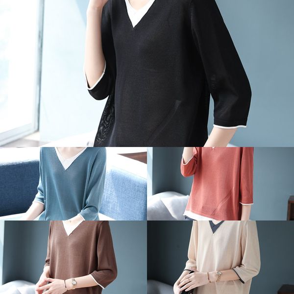 women's knitted t- v-neck inner t-shirt sweater 2020 new autumn and winter loose base shirt thin sweater 5xkct, White;black
women's knitted t- v-neck inner t-shirt sweater 2020 new autumn and winter loose base shirt thin sweater 5xkct, White;black