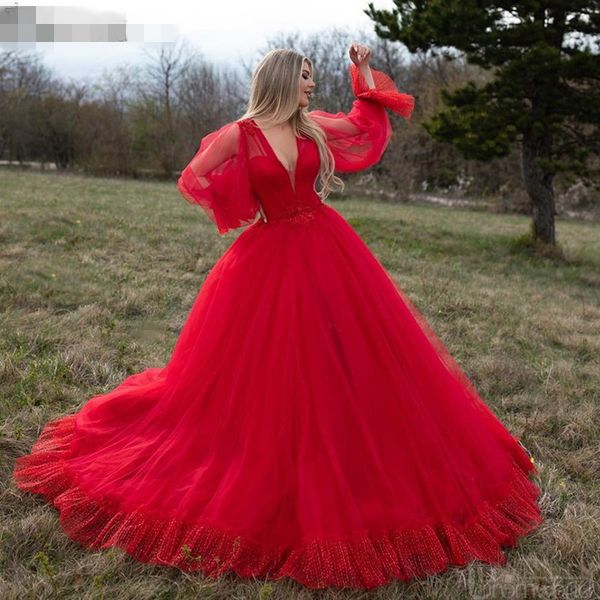 red muslim evening dresses 2020 ball gown deep v-neck plus size prom dress robe de soiree arabic dubai long sleeves evening gown, Black
red muslim evening dresses 2020 ball gown deep v-neck plus size prom dress robe de soiree arabic dubai long sleeves evening gown, Black