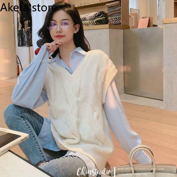 sweater vests womens solid harajuku retro v-neck loose casual knitted ins stylish all-match lazy korean style daily vintage, Black;white
sweater vests womens solid harajuku retro v-neck loose casual knitted ins stylish all-match lazy korean style daily vintage, Black;white
