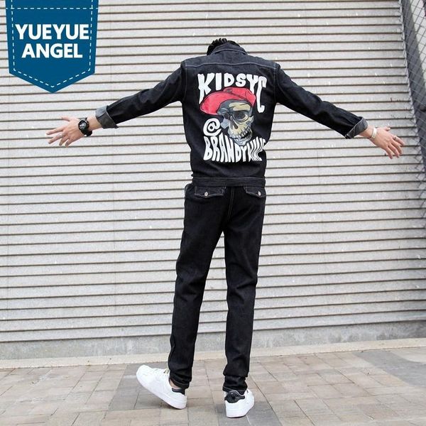 vintage spring autumn mens casual denim jumpsuits fashion long sleeve single breasted back printed slim full length pants, Blue
vintage spring autumn mens casual denim jumpsuits fashion long sleeve single breasted back printed slim full length pants, Blue