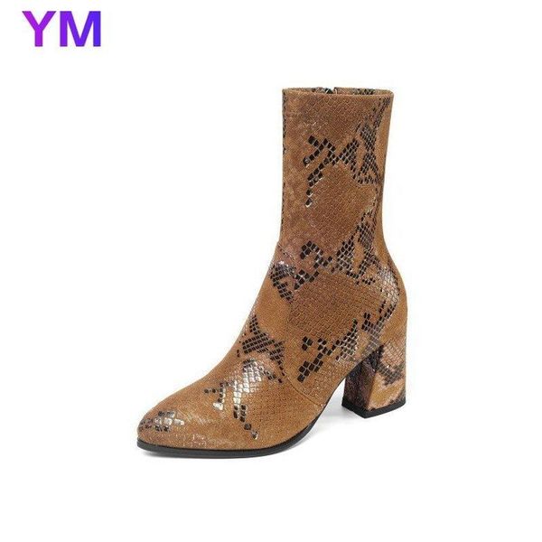 boots 2colours quality pu leather snakeskin pointed toe mid calf square high heel slip on zipper autumn winter women shoes, Black
boots 2colours quality pu leather snakeskin pointed toe mid calf square high heel slip on zipper autumn winter women shoes, Black