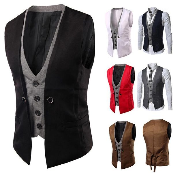men's vests wholesale- 2021 arrival men's casual suit vest gilet homme sleeveless fake 2 pieces leisure v-neck blazers male plus s, Black;white
men's vests wholesale- 2021 arrival men's casual suit vest gilet homme sleeveless fake 2 pieces leisure v-neck blazers male plus s, Black;white