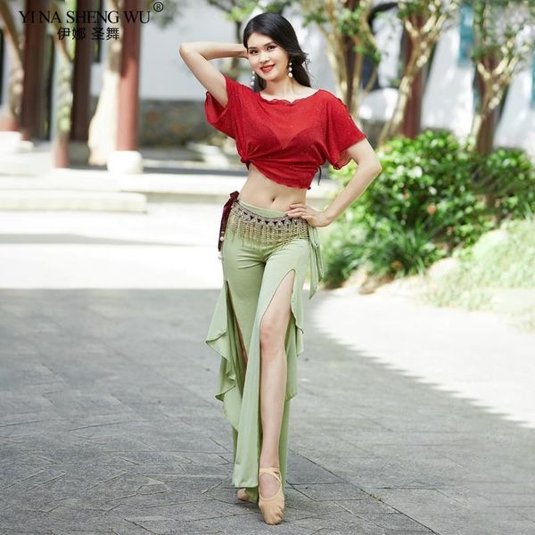 stage wear belly dance practice costumes for female beginners 2021 split pants suit 2pcs group class clothing performance, Black;red
stage wear belly dance practice costumes for female beginners 2021 split pants suit 2pcs group class clothing performance, Black;red
