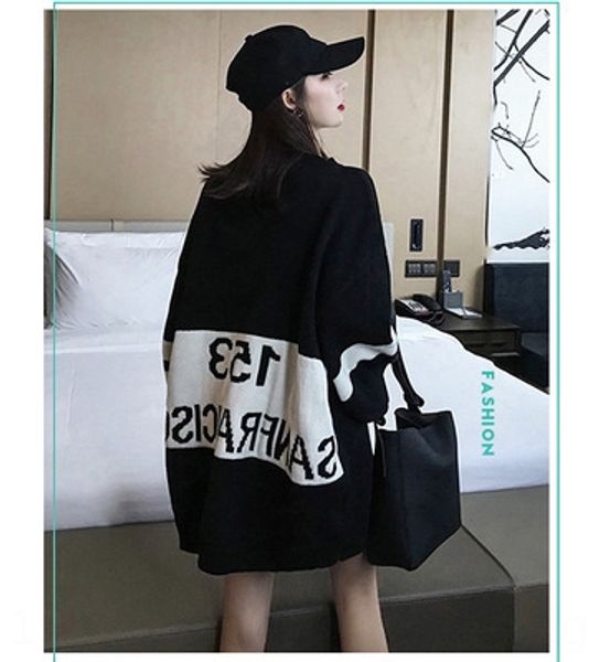 medium and long knitted sweater loose korean autumn and winter new sweater large bf languid harajuku girl 2970 udbgd, White;black
medium and long knitted sweater loose korean autumn and winter new sweater large bf languid harajuku girl 2970 udbgd, White;black