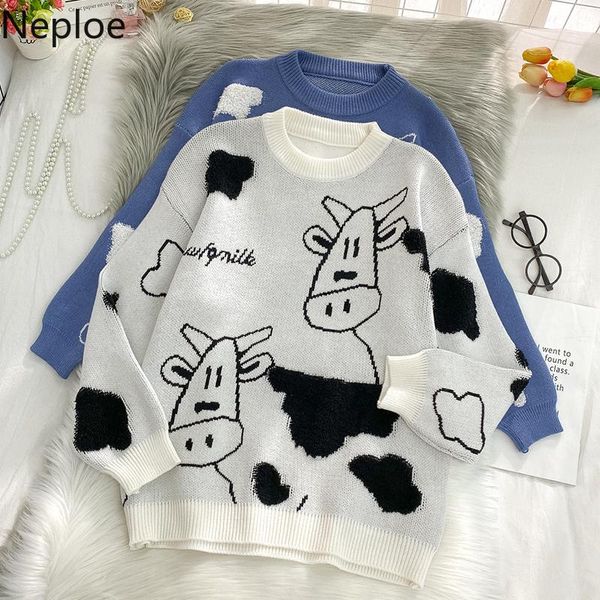 women's sweaters neploe cartoom cute knitted pullovers fall 2021 women for woman o-neck long sleeve jumper korean fahsion pull femme, White;black
women's sweaters neploe cartoom cute knitted pullovers fall 2021 women for woman o-neck long sleeve jumper korean fahsion pull femme, White;black