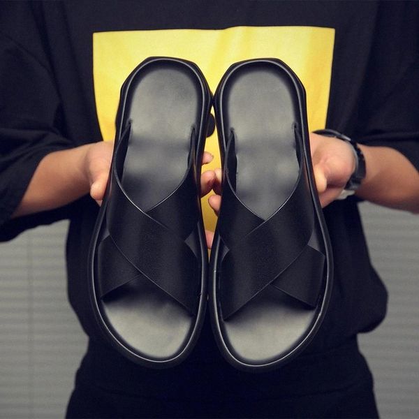 new men sandals slippers fashion trend men shoes non-slip sole beach outdoor shoes men's sandal man leather causal shoes #na4s, Black
new men sandals slippers fashion trend men shoes non-slip sole beach outdoor shoes men's sandal man leather causal shoes #na4s, Black