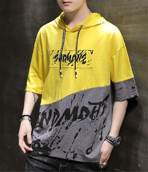 designer hooded collar pullover letter print tshirt mens standard short sleeve clothes mens fashion panelled tees, White;black
designer hooded collar pullover letter print tshirt mens standard short sleeve clothes mens fashion panelled tees, White;black