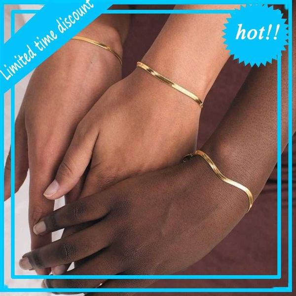 2021 classic 18k gold snake chain bracelets bangles for women simple cold wind korean version accessories jewelry gift, Black
2021 classic 18k gold snake chain bracelets bangles for women simple cold wind korean version accessories jewelry gift, Black
