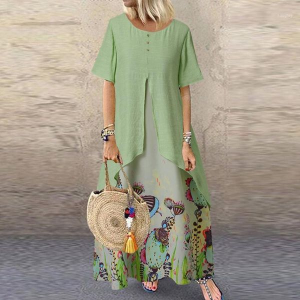 kancoold dress women vintage fake two piece floral print short sleeve o-neck long dress summer casual new momen 20apr301, Black;gray
kancoold dress women vintage fake two piece floral print short sleeve o-neck long dress summer casual new momen 20apr301, Black;gray