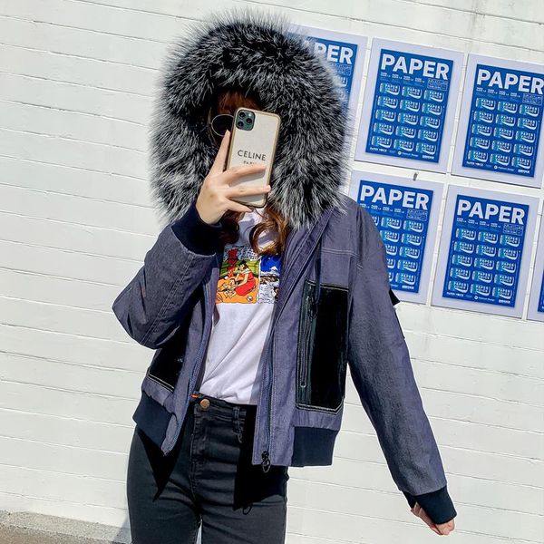 pp fur denim pie parka women's short, small and plush winter cotton jacket with detachable liner, Black
pp fur denim pie parka women's short, small and plush winter cotton jacket with detachable liner, Black
