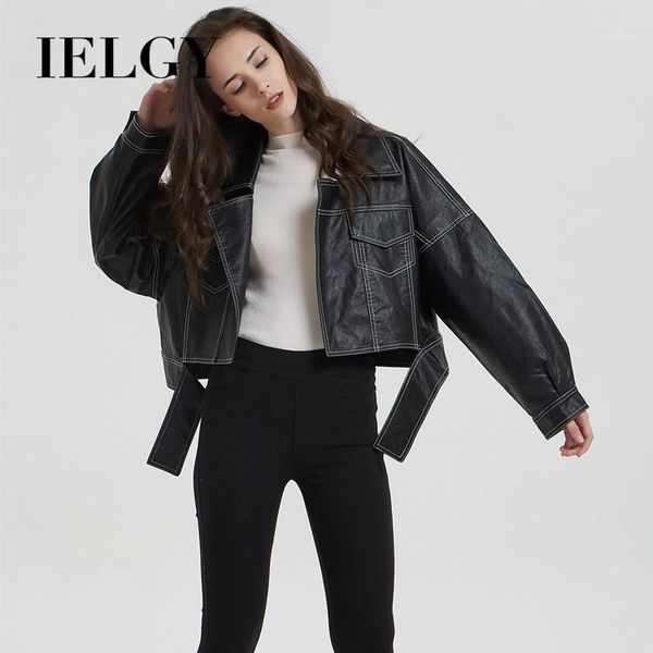 ielgy loose version women's leather jacket fashion lapel street trend open-line motorcycle short solid color coat1, Black
ielgy loose version women's leather jacket fashion lapel street trend open-line motorcycle short solid color coat1, Black