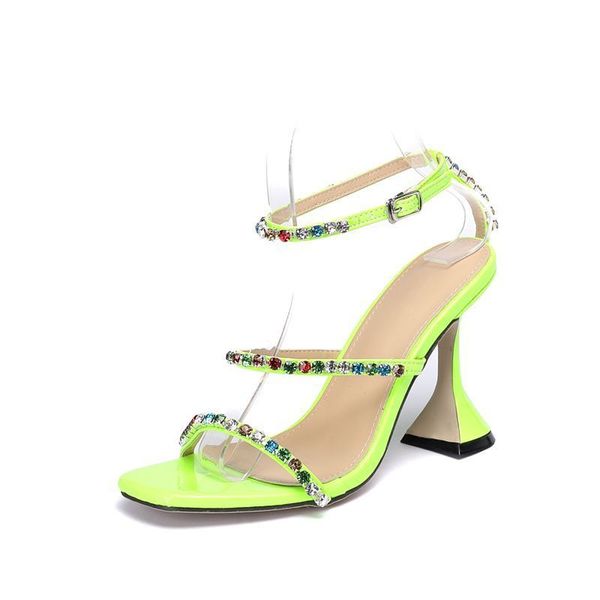 2021 new european and american-style foreign trade colorful strass spectacles lady high-heeled sandals 42-size 6lcb, Black 
2021 new european and american-style foreign trade colorful strass spectacles lady high-heeled sandals 42-size 6lcb, Black