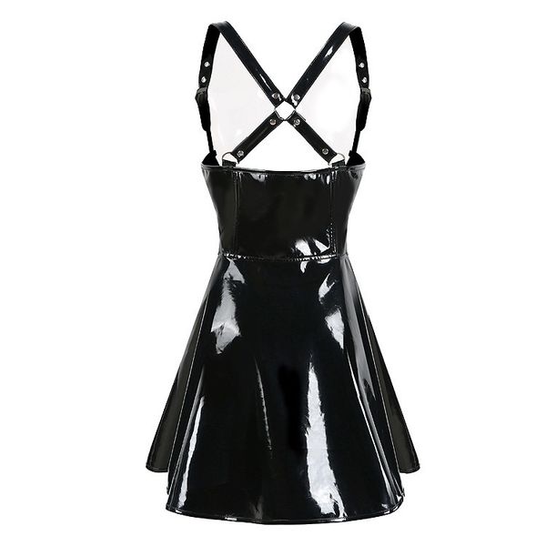 2020 bridal dress female pvc leather zipper mini black moist look disco dance dress 
2020 bridal dress female pvc leather zipper mini black moist look disco dance dress