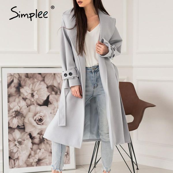 women's wool & blends simplee elegant light grey autumn winter female long coat office ladies blend overcoat causal pocket fashion jack, Black
women's wool & blends simplee elegant light grey autumn winter female long coat office ladies blend overcoat causal pocket fashion jack, Black