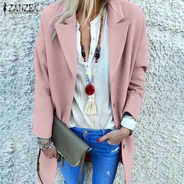 women's autumn woolen coat zanzea casual lapel outwear fashion manteau femme female single-breasted midi cardigan oversized 5xl1, Black
women's autumn woolen coat zanzea casual lapel outwear fashion manteau femme female single-breasted midi cardigan oversized 5xl1, Black