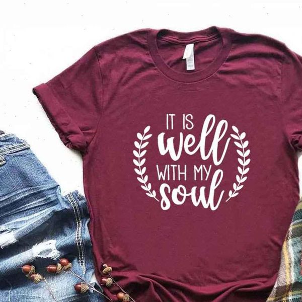 it is well with my soul print women tshirt cotton casual funny t shirt gift for lady yong girl street tee, White
it is well with my soul print women tshirt cotton casual funny t shirt gift for lady yong girl street tee, White