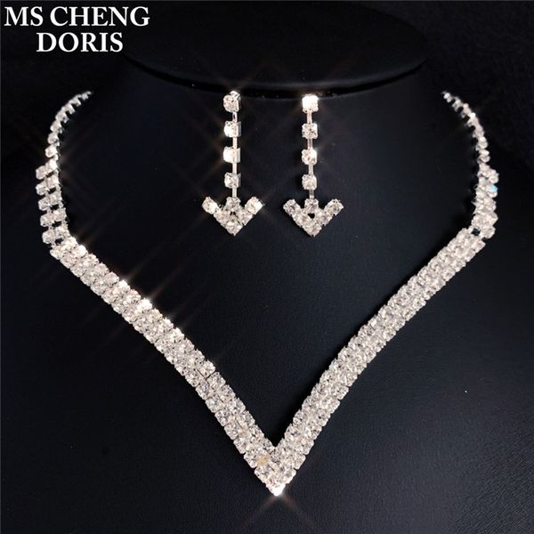 wedding bridal set drop earring jewelry sets women sparkling v shaped rhinestone australia crystal necklace for girls, Silver
wedding bridal set drop earring jewelry sets women sparkling v shaped rhinestone australia crystal necklace for girls, Silver