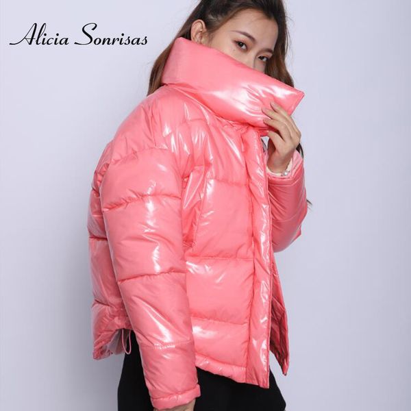 women jacket winter new 2019 pink silver cotton padded coat glossy waterproof puffer jackets manteau femme hiver thick parkasx1016, Black;brown
women jacket winter new 2019 pink silver cotton padded coat glossy waterproof puffer jackets manteau femme hiver thick parkasx1016, Black;brown