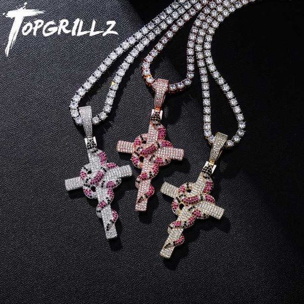 pendant necklaces rillz snake winding cross necklace iced out cubic zirconia christmas halloween hip hop jewelry gifts, Silver
pendant necklaces rillz snake winding cross necklace iced out cubic zirconia christmas halloween hip hop jewelry gifts, Silver