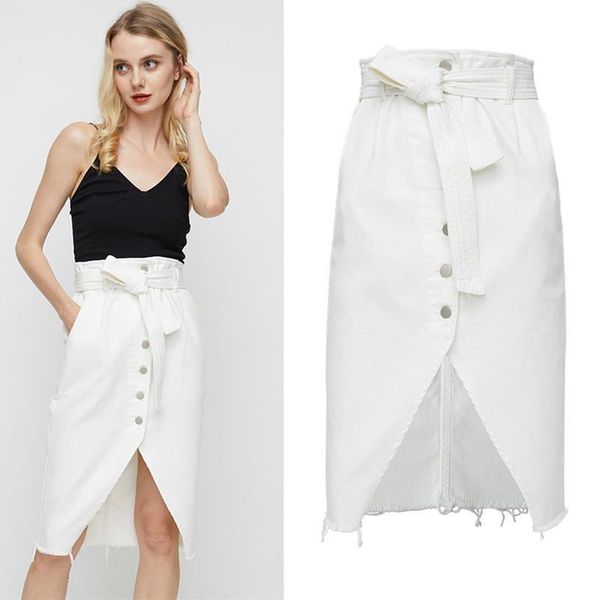 high waist irregular split midi denim skirts womens summer autumn knee length pencil skirt ol skirt with sashes white, Black
high waist irregular split midi denim skirts womens summer autumn knee length pencil skirt ol skirt with sashes white, Black