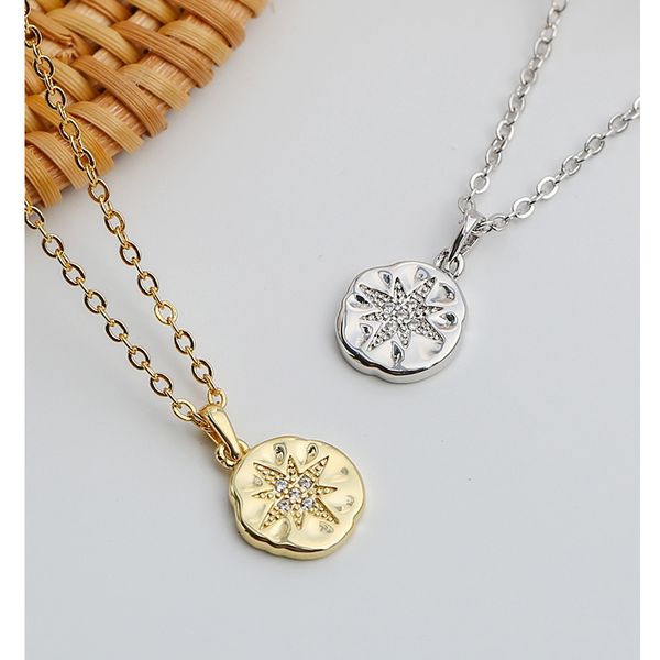 sixth star necklace female european and american retro chain retro beating knitting neck star copper gold-plated jewelry, Silver
sixth star necklace female european and american retro chain retro beating knitting neck star copper gold-plated jewelry, Silver